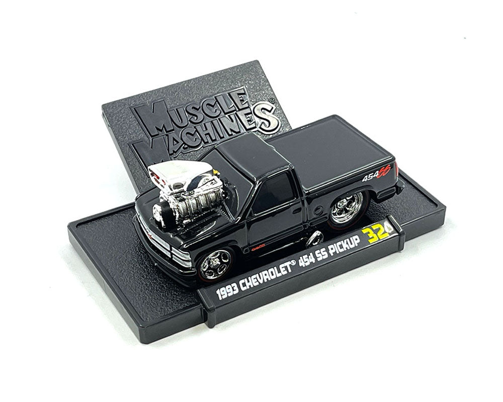 Muscle Machines 1:64 1993 Chevrolet 454 SS Pickup Truck Limited Edition – Black – Mijo Exclusives