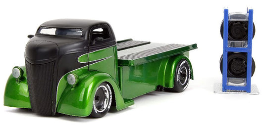 1947 Ford COE Pickup in Metallic Green and Black with Extra Wheels - Just Trucks