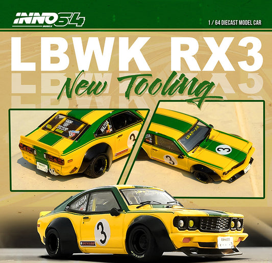 INNO64 1/64 LIBERTY WALK LBWK MAZDA RX3 SAVANNA DIECAST REPLICA IN STOCK