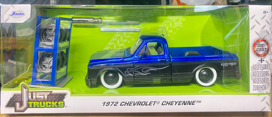 JADA TOYS JUST TRUCKS 72 CHEVY CHEYENNE, WUTH EXTRA TIRES