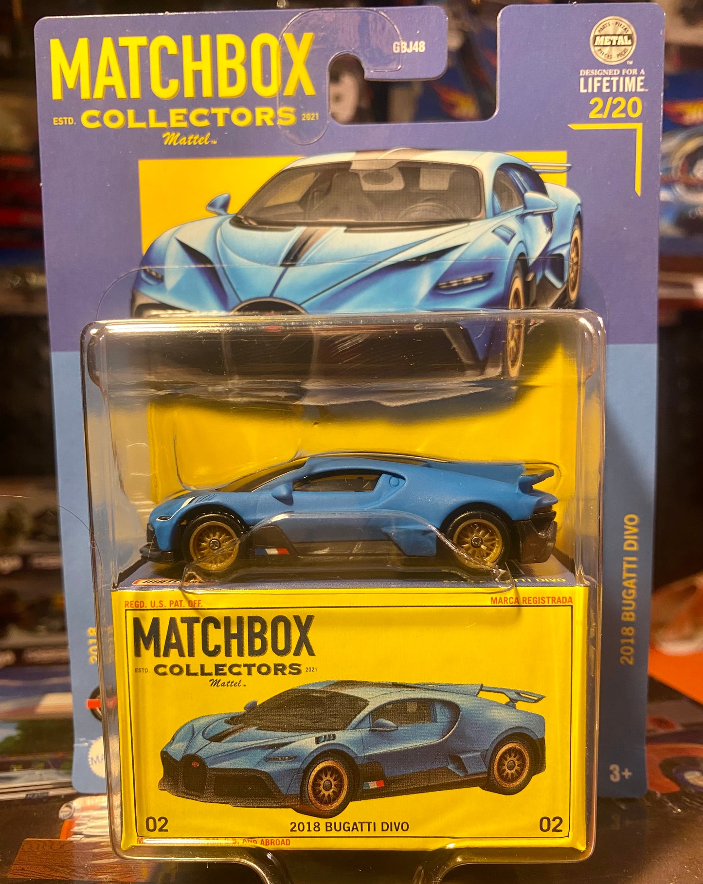 MATCHBOX COLLECTORS 2018 BUGATTI DIVO 1/64