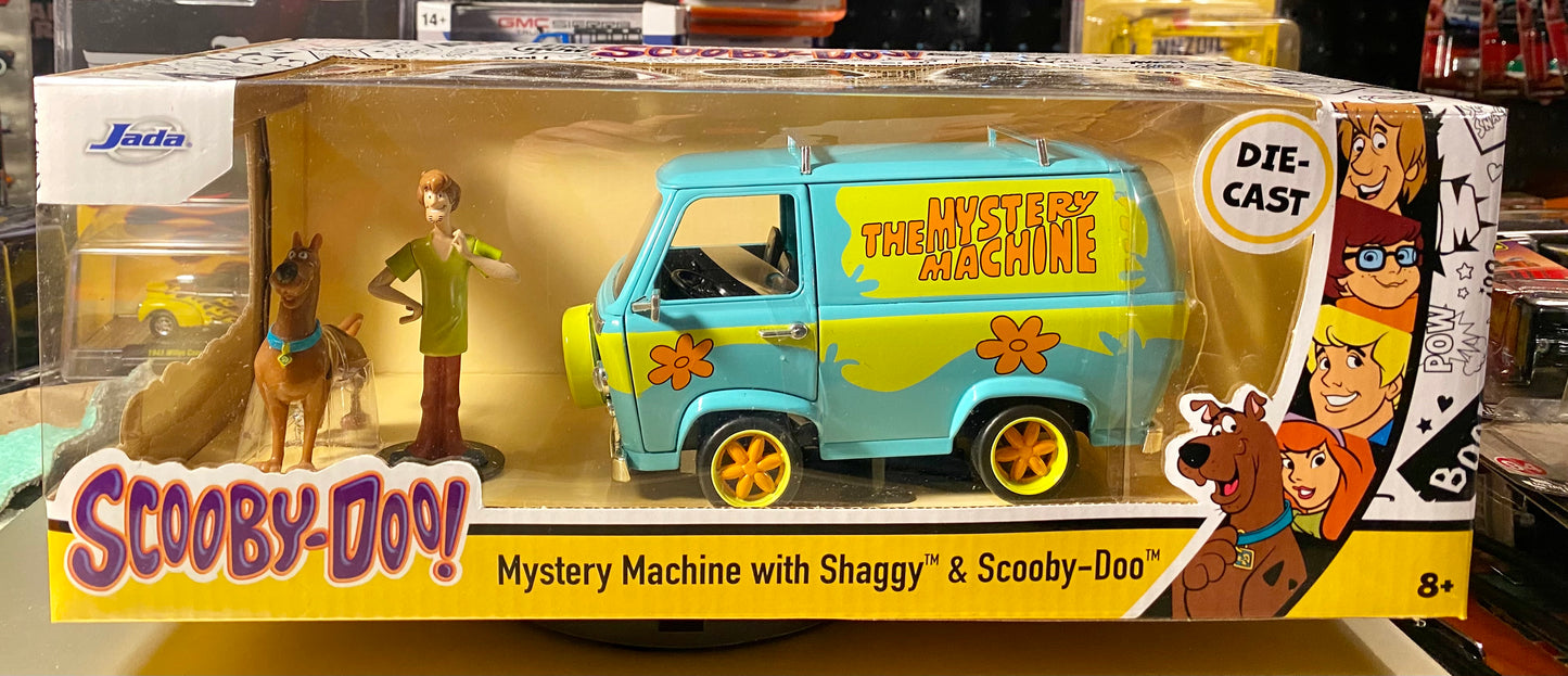 JADA TOYS HOLLYWOOD RIDES MYSTERY MACHINE WITH SCOOBY AND SHAGGY 1/24