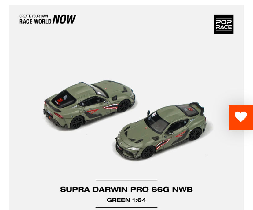 PREORDER POPRACE 1/64 DarwinPro 66G NWB Supra A90 - Green PR640076 (Approx. Release Date: Q2 2024