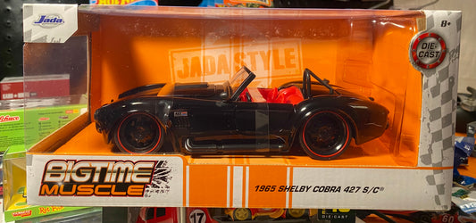 JADA BIG TIME MUSCLE 1/24 1965 SHELBY COBRA 427 S/C IN BLACK