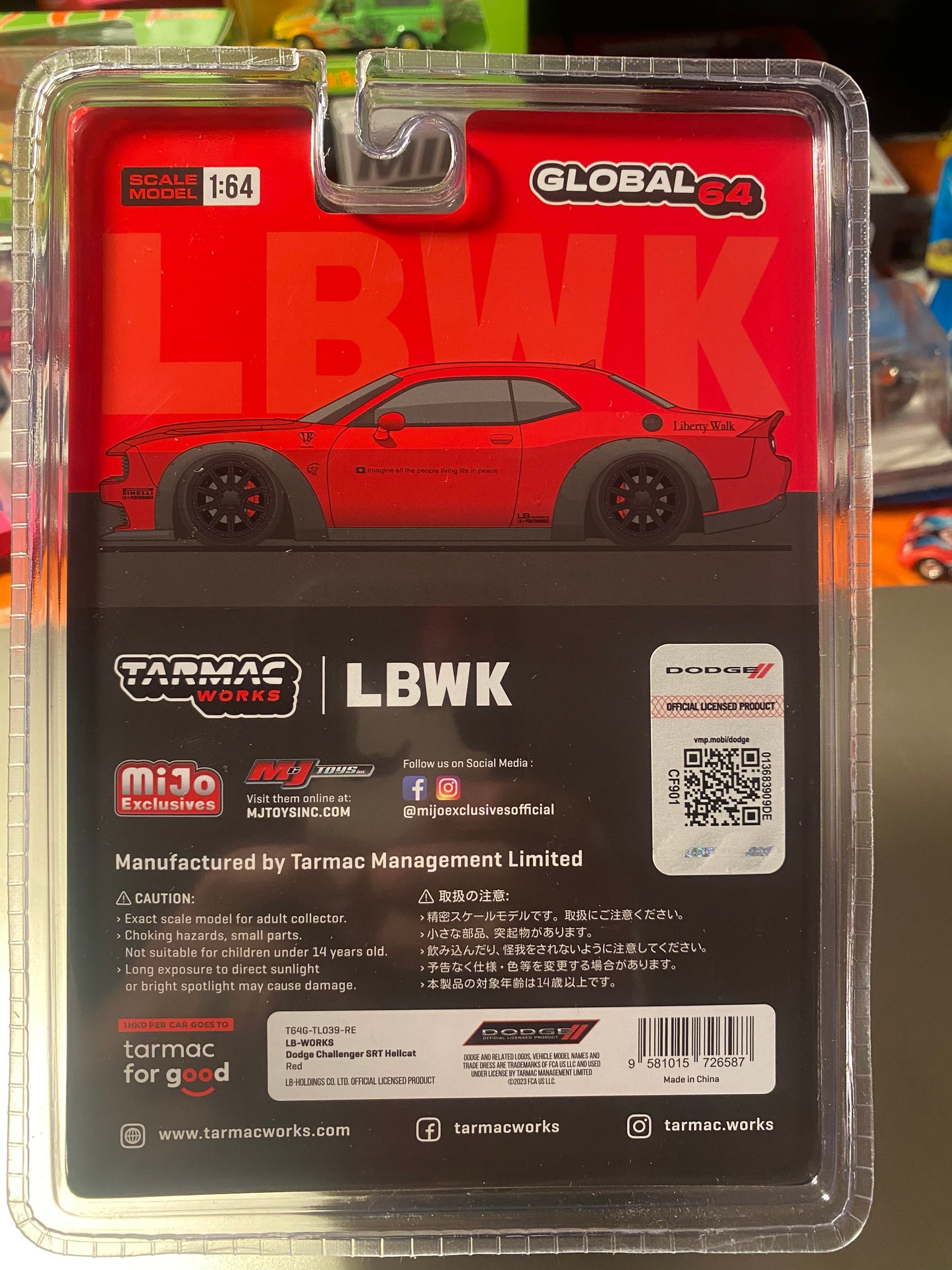 TARMAC WORKS MIJO EXCLUSIVE LB-WORKS DODGE CHALLENGER SRT HELLCAT