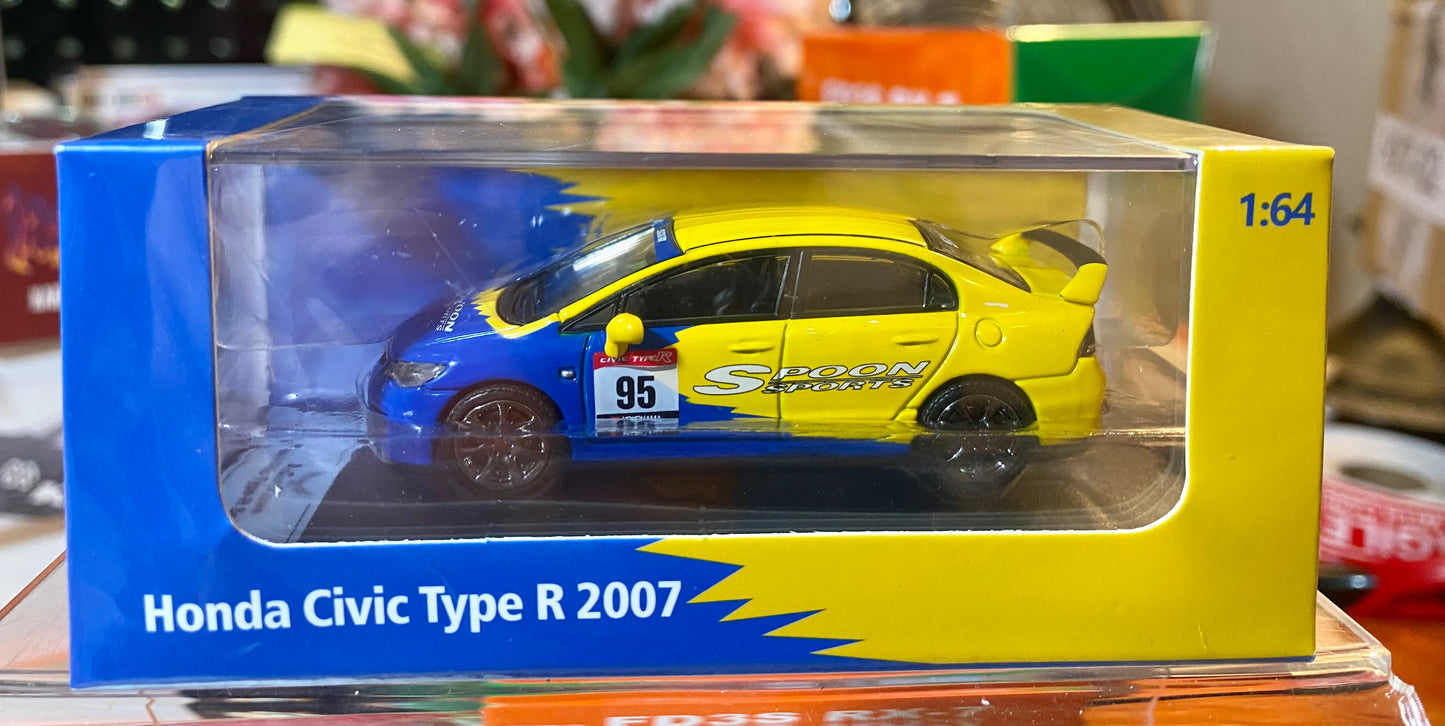 DIE CAST TEAM/DCT/SPOON HONDA CIVIC TYPE R 2007 1/64 OFFICIAL LICENSED PRODUCT