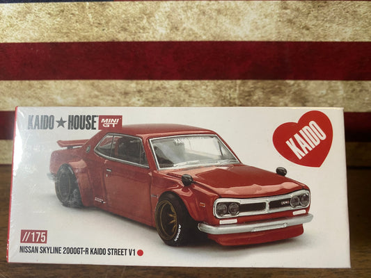 KAIDO HOUSE NISSAN SKYLINE 2000GT-R IN RED 1/64