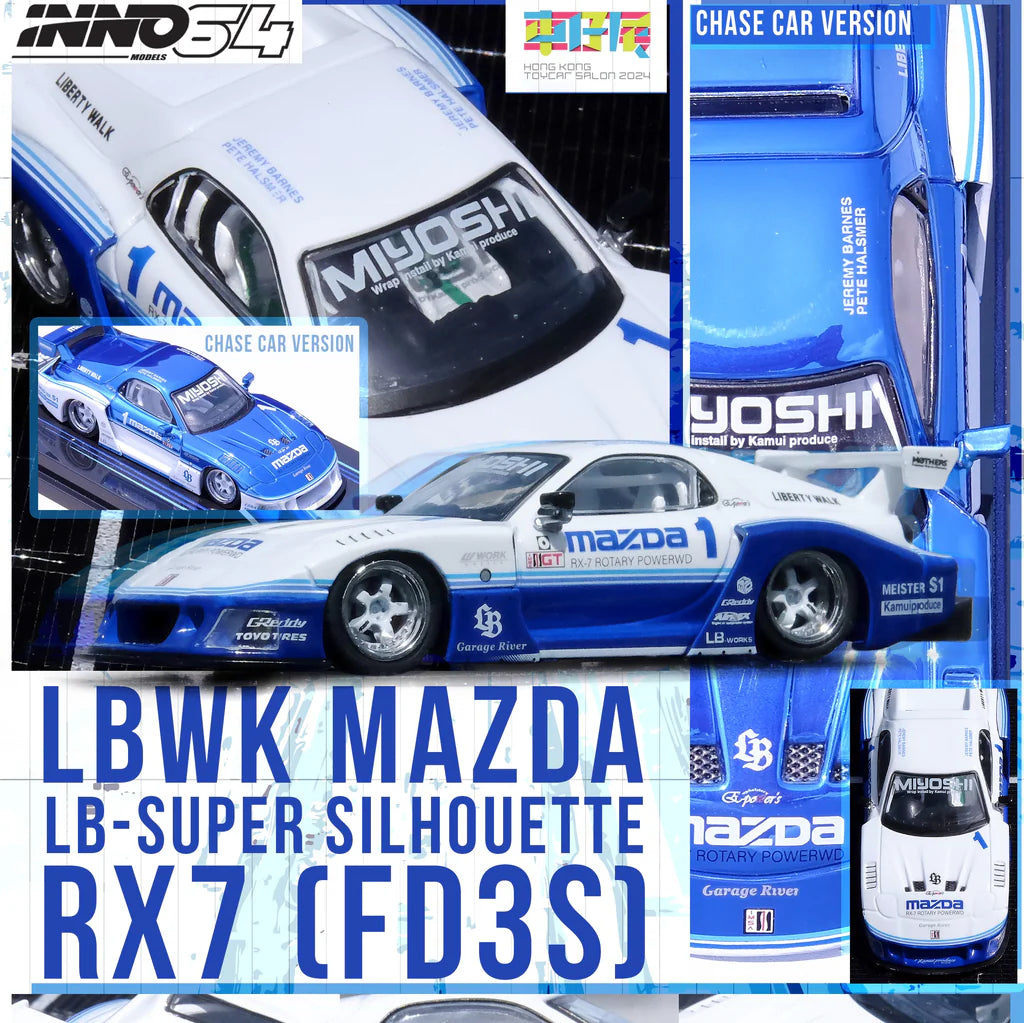 PREORDER INNO64 1/64 MAZDA RX7 (FD3S) LB-SUPER SILHOUETTE Hong Kong Toy Car Salon 2024 Special Edition