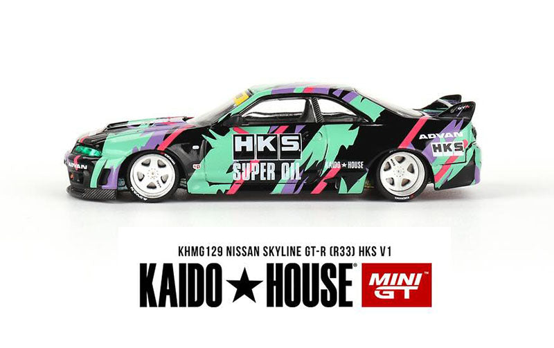 PRE-ORDER MINI GT 1/64 KAIDO HOUSE HKS V1 NISSAN SKYLINE GT-R R33