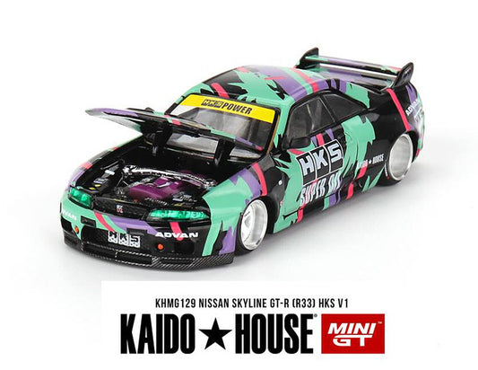 PRE-ORDER MINI GT 1/64 KAIDO HOUSE HKS V1 NISSAN SKYLINE GT-R R33